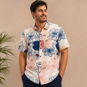 Reverse Threads Camp Shirt Men's XL Aura Artsy Elevated Casual Modern Resort